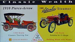 1910er Pierce-Arow 1/59 - 1909er Stanley Steamer 1/48 von Glencoe Models