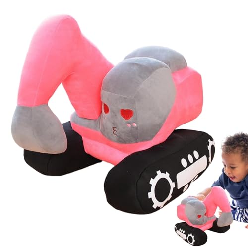 Glenmi Bagger-Plüschtier – Niedliche ausgestopfte Baggerpuppe mit weichem, kuscheligem Körperkissen for Kinder und Erwachsene for Jungen und Mädchen(Pink) von Glenmi