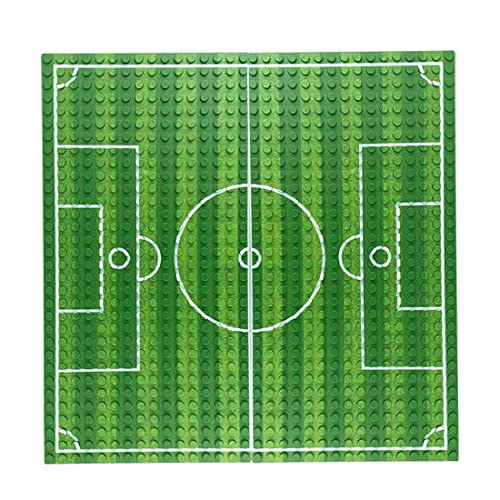 Glimetal 2St. Bauplatten Straße Grün Fußball Platten, 16 x 32 Löcher, 10 x 5 Zoll Bausteine Grundplatte von Glimetal