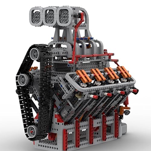 Glimetal Technik V8 Motor Bausatz, OHV 5.0L 4-Takt-Motor mit 8 Zylindern Motor Entworfen von Ronald Tewes, 2106 Teile Klemmbaustein von Glimetal