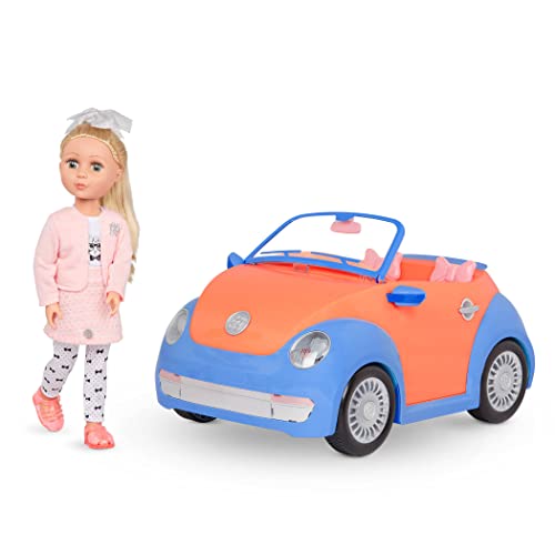 Glitter Girls GG51130C1Z Fifer mit Cabrio – Bewegliche 36 cm Puppe mit Auto, Puppenkleidung, Zubehör und blonden Langen Haaren zum Frisieren – Spielzeug ab 3 Jahren (9 Teile), Bunt von Glitter Girls