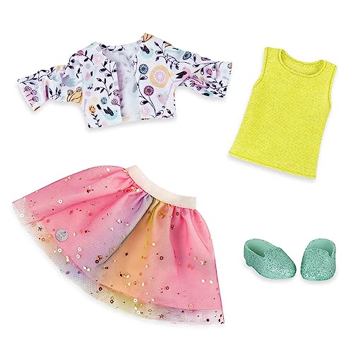 Glitter Girls Puppenkleidung 36 cm Puppen Schimmer Tutu Outfit – Jacke, Rock, Top und Schuhe – Zubehör für Puppen, Spielzeug ab 3 Jahren, 14" von Glitter Girls