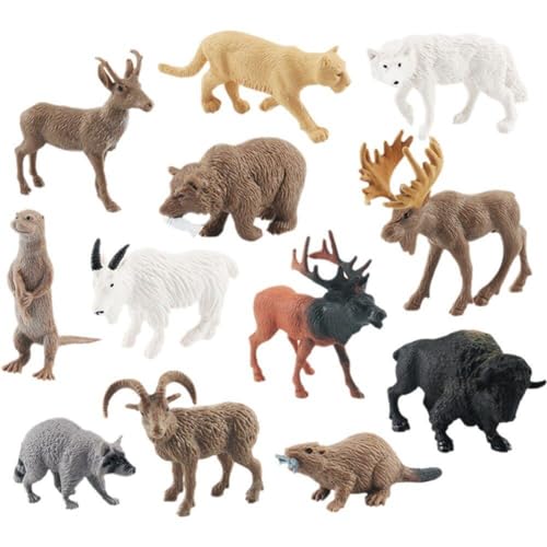 Glixoft 12 Stück Wildtierfiguren, Mini-Dschungel-tierstatue, Realistische Waldtiere, Ornament, Tier-kuchenaufsatz Für Kinder, Pädagogisch von Glixoft