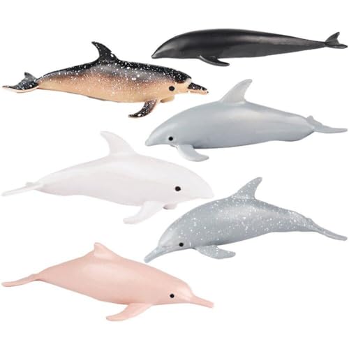 Glixoft 6 Stück Miniatur-delfin-Figur, Die Ein Delfin-Modell, Meerestier-statue, Puppenhaus-Dekoration, Modell Für Kinder Und Kleinkinder Simuliert von Glixoft