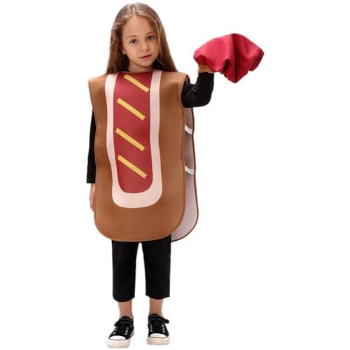 Glixoft Hotdog-kostüm Hut Für Kinder, Lustige Essenskostüme Für Kleinkinder, Jungen Und Mädchen, Halloween-cosplay-kostüme, Outfits, Verkleidungen von Glixoft