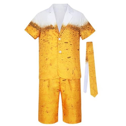 Glixoft Lustiger Oktoberfest-anzug, Gelbe Bierkleidung, Bier-cosplay-kostüm Für Erwachsene, Oktoberfest-partyzubehör Für Karnevalsparty von Glixoft