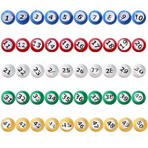 Glixoft Nummerierte Bingo-Kugeln Ersetzen Zubehör Bingo-Kugel -tally-Ball Langlebige Tombola-Kugeln Für DIY-Projekt Bingo-spielunterhaltung von Glixoft