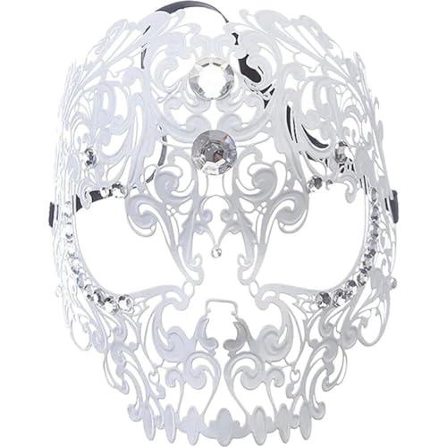 Glixoft Venezianische Maske, Halloween-schädel, Ausgehöhlte Maske, Metall, Eisen, Vollgesichtsmaske, Halloween-maskerade-maske Für Cosplay-requisiten von Glixoft