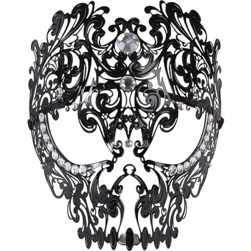 Glixoft Venezianische Maske, Halloween-schädel, Ausgehöhlte Maske, Metall, Eisen, Vollgesichtsmaske, Halloween-maskerade-maske Für Cosplay-requisiten von Glixoft