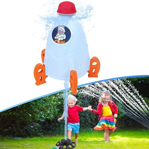 Wasserspielzeug Kinder Outdoor Spielzeug für Kinder, Sommer Wassersprüh Rakete Sprinkler mit Schlauchverbinder Garten Hinterhof Outdoor Spiel für Kleinkinder im Alter von 3-12 von Global Tronics