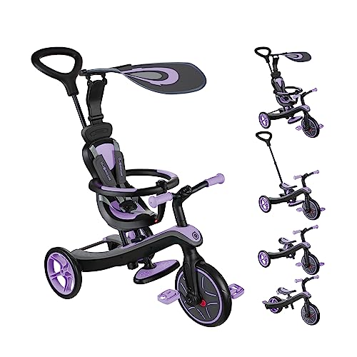 Globber - Dreirad Explorer 4-in-1 – skalierbares Dreirad und Laufrad für Kleinkinder von 10 Monaten bis 5 Jahren, Iris von Globber