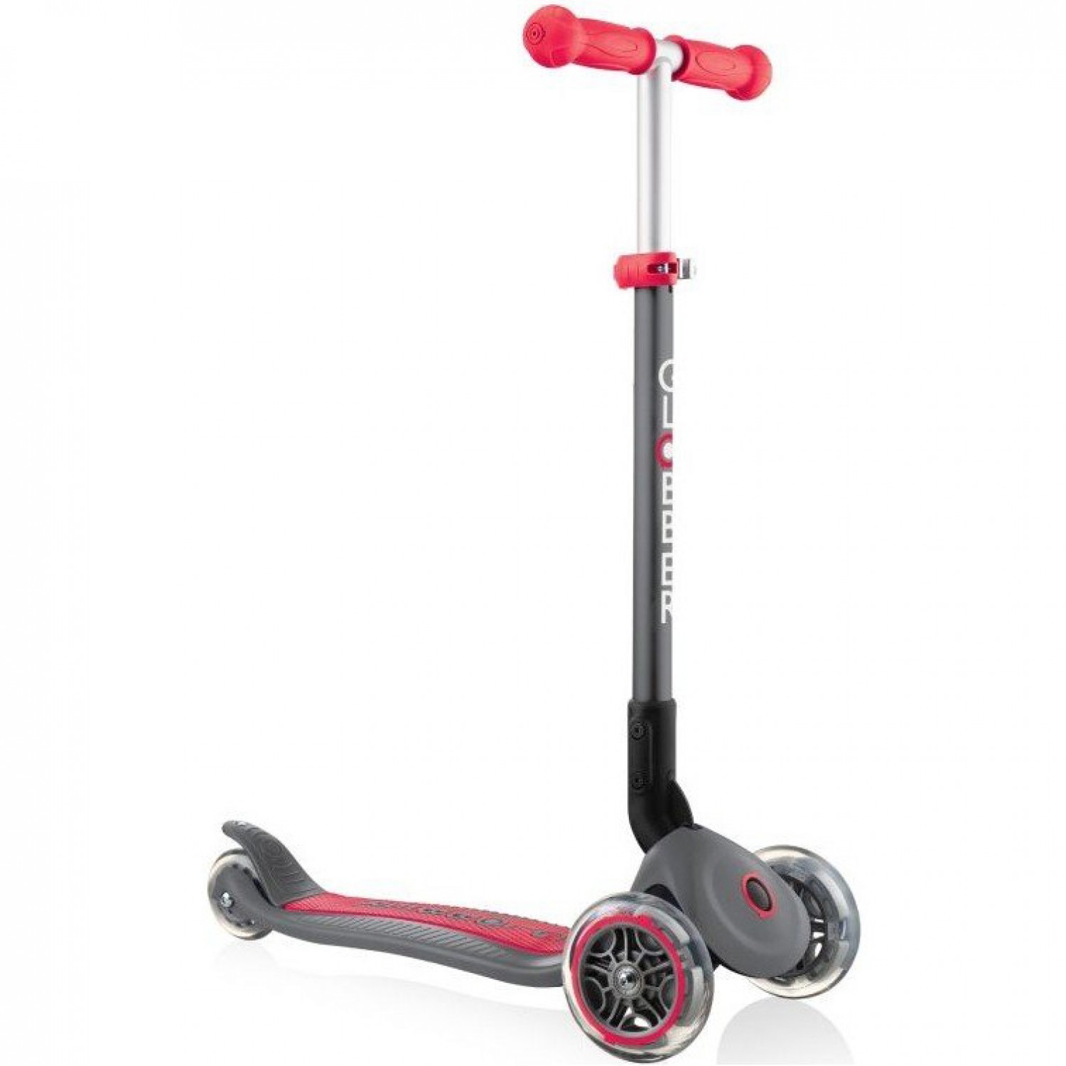 Globber Primo Faltbarer Scooter Grau Rot von Globber