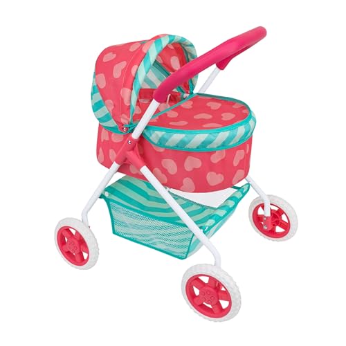 Globo Deluxe Kinderwagen-Spielzeug für Puppen und Puppen mit Sonnenschirm und verschließbar, Mehrfarbig, 41525 von GLOBO