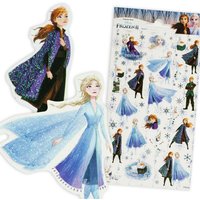 30 Frozen Glitzer-Sticker, 1 Bogen, 20cm x 10cm von Globos Europe BV