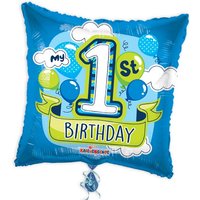 Eckiger Folieballon, My 1st Birthday, 35cm x 35cm, heliumgeeignet von Globos Europe BV