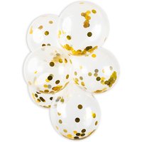 Konfetti Luftballons in gold, 6er Pack, 30cm von Globos Europe BV