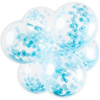 Konfetti Luftballons in hellblau, 6er Pack, 30cm von Globos Europe