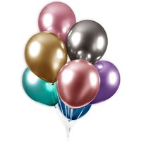 Bunte Luftballons mit Spiegeleffekt, 10 Stk., 30cm von Globos Nordic