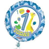 Folienballon "I am 1 today" mit niedlicher Giraffe von Globos Nordic