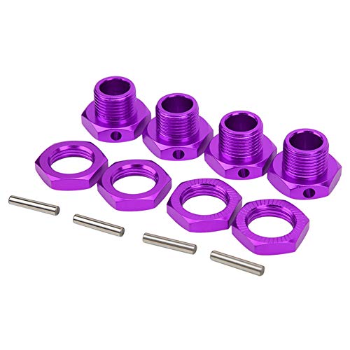 Glomora 4-teiliges RC-Sechskantkupplungsset, 17-mm-Sechskantkupplungsset aus Aluminiumlegierung für HSP 1/8 RC-Auto (Purple) von Glomora