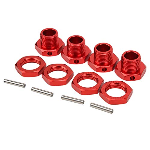 Glomora 4-teiliges RC-Sechskantkupplungsset, 17-mm-Sechskantkupplungsset aus Aluminiumlegierung für HSP 1/8 RC-Auto (Red) von Glomora