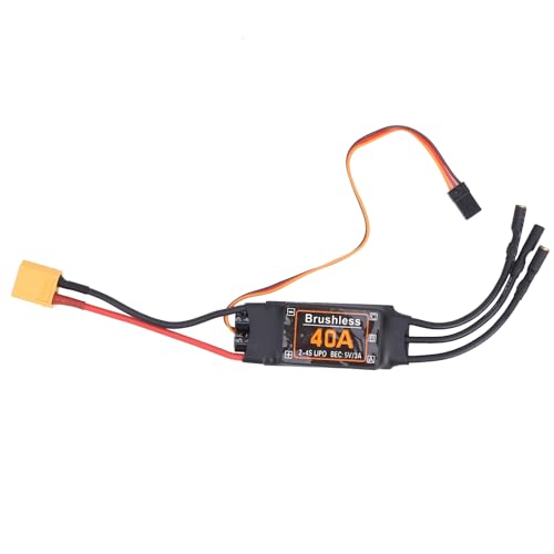 Glomora Brushless ESC, 40A RC Brushless Motor Electric Speed Controller 5V/3A BEC Output for RC Drone Airplanes Accessory Modeling Accessories 50 Amp Esc Airplane Brushless Esc 40A von Glomora