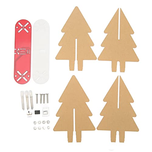 Glomora LED-Weihnachtsbaum-Schaltkreis-Kits, elektronische 3D-Weihnachtsbaum-DIY-Kits, mattiertes Acryl, bunt, für Bildung und Weihnachtsdekoration (Red) von Glomora