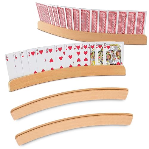 Gloney888 Kartenhalter Kinder, 2 Stück Spielkartenhalter Holz, von Gloney888