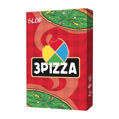 Glop 3Pizza Brettspiele für Kinder ab 8 Jahren und Erwachsene, Lustiges Kartenspiel für die Ganze Familie, Gesellschaftsspiele für Erwachsene, Reisespiel für Familien und Freunde, Geschenkidee von Glop