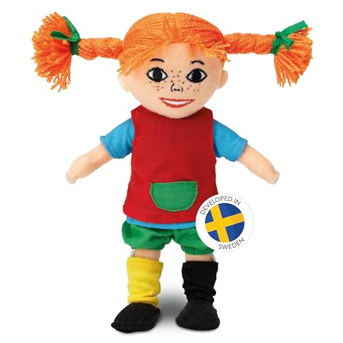 Pippi Langstrumpf Puppe, 20cm – süße Stoffpuppe für Mädchen und weiche Kuschelpuppe ab 10 Monaten – Anziehpuppe und Plüschpuppe als z.B. Taufgeschenke für Mädchen von Pippi Longstocking