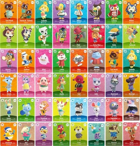 Glowiibo Serie 5 komplett, 48 Stück Mini NFC Karten kompatibel mit Animal Crossing New Horizons auf Switch. von Glowiibo