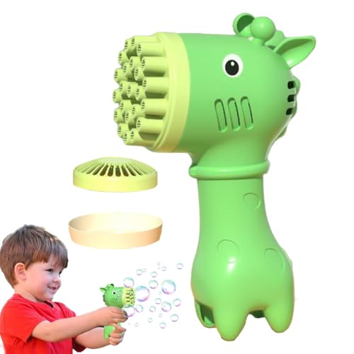 Bubble Macher für Kinder draußen, Outdoor -Bubble Maker - 2-in-1 Giraffe Children Bubble Machine | Persönliche Gebläsekühlung mit 23 Löchern Handspielzeug für Kinder Erwachsene Teenager von Glugahrif