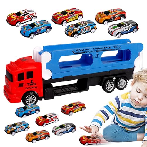 Dinosaurier-Auto-Truck, Dinosaurier-Lkw-Spielzeug | Spielzeug-Lkw, Rennstrecken-Spielzeug, Spielzeug für Kleinkinder, Transporter mit 12 Spielzeugautos, Lernspielzeug für Cami von Glugahrif