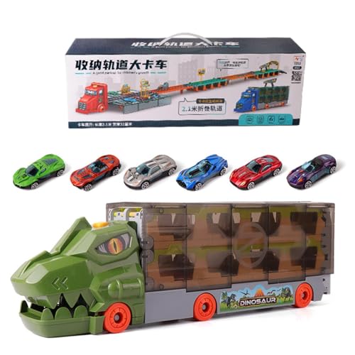 Dinosaurier-Spielzeugauto, Dinosaurier-Lkw-Transporter, tragbares faltbares Lastwagen-Auto-Spielzeug, Transportwagen, Dinosaurier-Spielzeug für , Dinosa-Rennspielzeug von Glugahrif