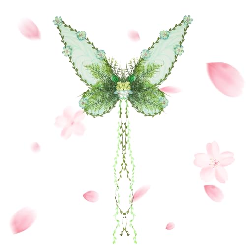 Feenflügel Für Mädchen - Elfenkostüm Mit Ranken - Frauenkostüm Für Pride Festival Cosplay Party Halloween Event Feenflügel Für Mädchen - Elfenkostüm Mit Ranken - Frauenkostüm Für Pride Festival Cosplay Party Halloween Event von Glugahrif
