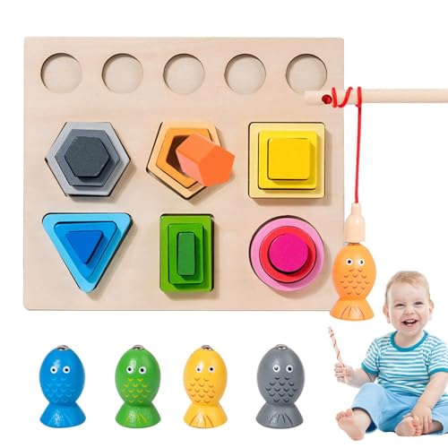 Formsortierspielzeug für Kleinkind-, Holzsortier- und Stapelspielzeug | Kinderform -Matching -Blöcke - Early Education Toy mit magnetischen Haken für Zuhause, Schule, Kindergarten und draußen von Glugahrif