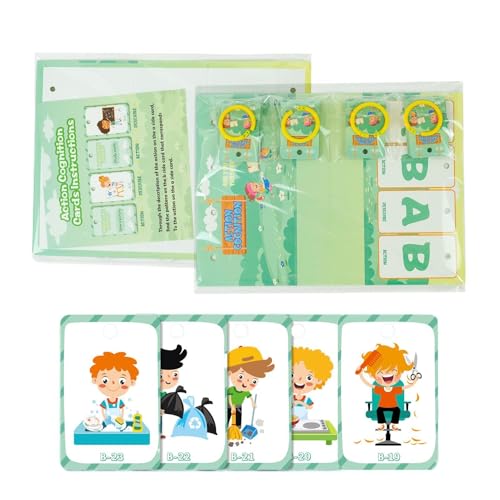 Frühschullernkarten, Actionwörter Flash -Karten,English Learning Flash Cards | Bright Color Early Education Toy für Kindergärtner und Grundschule Klassenzimmer von Glugahrif