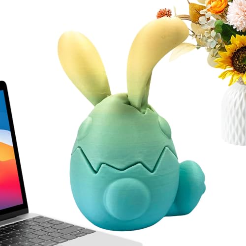 Glugahrif 3D Bedruckte Osterhasen Eier, Osterhasen -Figuren | Festival Figur Bunny Toy - Bunny Fidget Toy Osterationen für Garten Schlafzimmer Tisch Esszimmer Mantel von Glugahrif