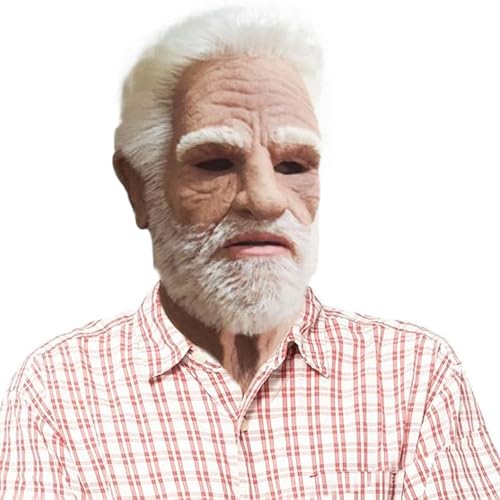 Glugahrif Alte Mann Maske Realistische - Realistische Latexmaske Alter Mann für Halloween,Gruseliges Verstellbarer Helm Kopfzeug für Party Weihnachten Geisterhaus Glugahrif Alte Mann Maske Realistische - Realistische Latexmaske Alter Mann für Halloween,Gruseliges Verstellbarer Helm Kopfzeug für Party Weihnachten Geisterhaus von Glugahrif
