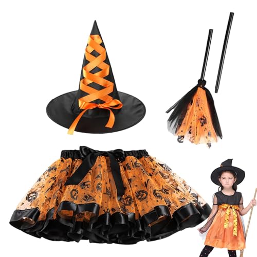 Glugahrif Hexenkostüm für Halloween-Hexen-Outfits, Kostüm mit Hut und | Tutu-Rock, Rollenspielzubehör für Veranstaltungen, Karneval, Maskerade Glugahrif Hexenkostüm für Halloween-Hexen-Outfits, Kostüm mit Hut und | Tutu-Rock, Rollenspielzubehör für Veranstaltungen, Karneval, Maskerade von Glugahrif