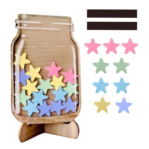 Glugahrif Magnetisch Belohnungsglas Für Kinder,Star Reward Jars,Personalisiertes Belohnungsglas, Sterne Belohnungsglas Magnetisches Belohnungsglas Für Klassenzimmer Belohnungssystem Personalisiertes von Glugahrif