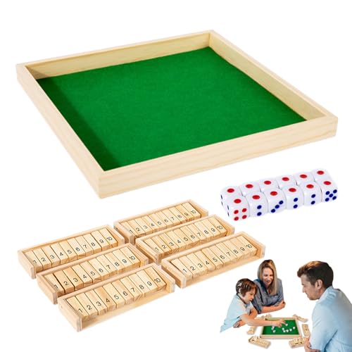 Schließ Den Kasten Spiel - Holz Würfel Brettspiel | Tragbares Interaktives Gesellschaftsspiel Für Familienabend Campingausflüge Teamspiele Und Geselligkeit Schließ Den Kasten Spiel - Holz Würfel Brettspiel | Tragbares Interaktives Gesellschaftsspiel Für Familienabend Campingausflüge Teamspiele Und Geselligkeit von Glugahrif