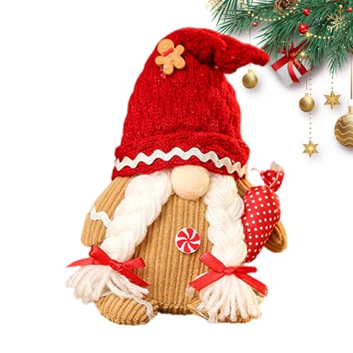 Gnome-Lebkuchen-Kuscheltiere, Gnome-Lebkuchen-Dekorationen,Lebkuchen-Stoffpuppen Weihnachtsdekorationen | Lustige Plüschpuppe, Weihnachtsdekoration, Sammlerfigur, skandinavische Tomte-Puppe für Fenste von Glugahrif