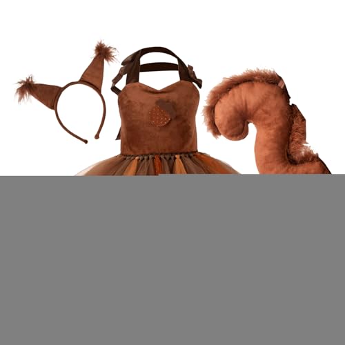 Halloween Eichhörnchen Kostüm für Kleinkinder, Eichhörnchen Kostüm für Kleinkinder, Tierverkleidung, Dschungel-Tutu- für Mädchen, mit Ohren, Stirnband, Schwanz für Halloween Eichhörnchen Kostüm für Kleinkinder, Eichhörnchen Kostüm für Kleinkinder, Tierverkleidung, Dschungel-Tutu- für Mädchen, mit Ohren, Stirnband, Schwanz für von Glugahrif