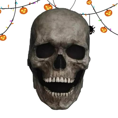 Halloween Schädelmaske, volle Totenkopf-Gesichtsabdeckung, Halloween-Requisiten-Gesichtsabdeckung, realistische Cosplay-Requisiten, volle Skelettmaske, Gesichtsbedeckung in von Glugahrif