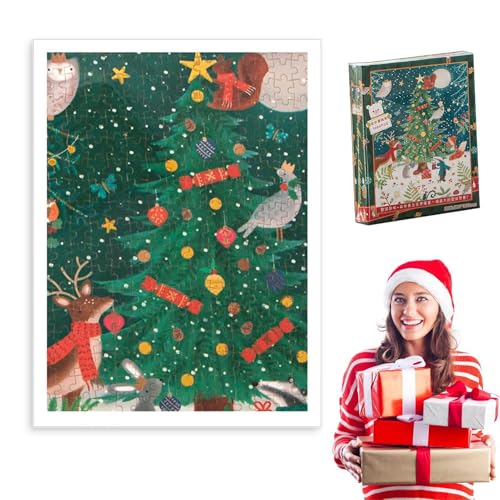 Holzpuzzle-Set, Weihnachtspuzzles aus | Cartoon-Puzzle-Set aus, tragbares Puzzleset 1000 x, Urlaubspuzzle-Set für die Feinmotorik von Glugahrif