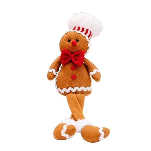 Lebkuchen-Stofftier, Lebkuchenpuppe | Lebkuchenmann Junge Mädchen Figuren,Weihnachts-Lebkuchenmann-Kissen, gefüllte Lebkuchenfiguren, süßes lustiges Spielzeug für die Weihnachtsfeier auf dem Sofa von Glugahrif