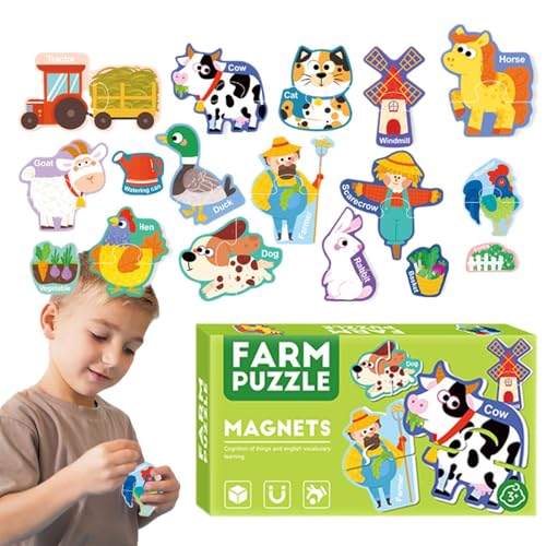 Magnetische Puzzles, Meerestier-Puzzles – bunte Lernmagnete, 30 x Spielzeug für Reisen auf der Straße, Lernspielzeug für Zuhause, Schule, Reisen von Glugahrif