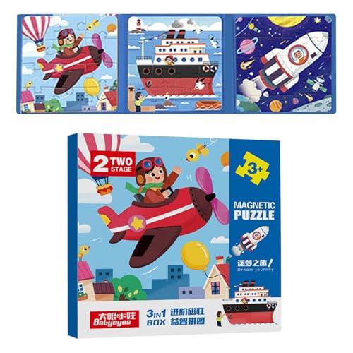 Magnetische Puzzles für magnetische Puzzles zum Lernen – magnetische Puzzles für Reisen, Aktivitätsspielzeug auf der Straße, magnetische Puzzles für und Mädchen von Glugahrif