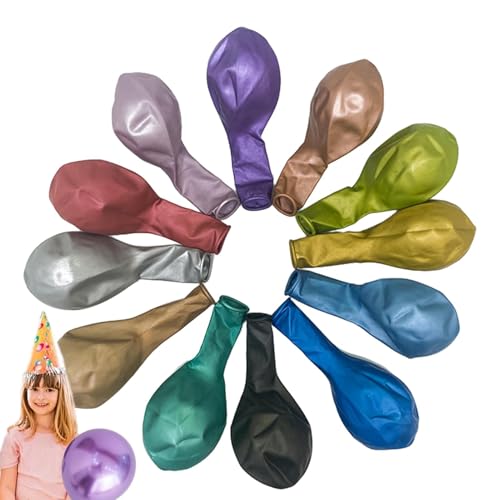 Metallballons, Metallballons 12 Zoll - Bunte Luftballons 12 Zoll | Regenbogen Ballon 50X für Geburtstag, Hochzeit, Gender Offenbarung, Babyparty, Bogengirlande Deko von Glugahrif